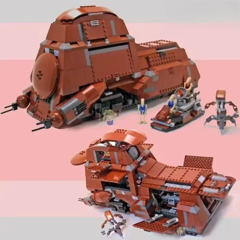 1338 Teile MOC Containerisierte Kampfdroiden-Truppentransporter Handelsföderation MTT 7662 Bausteine Modell DIY Ziegelsteine Spielzeug