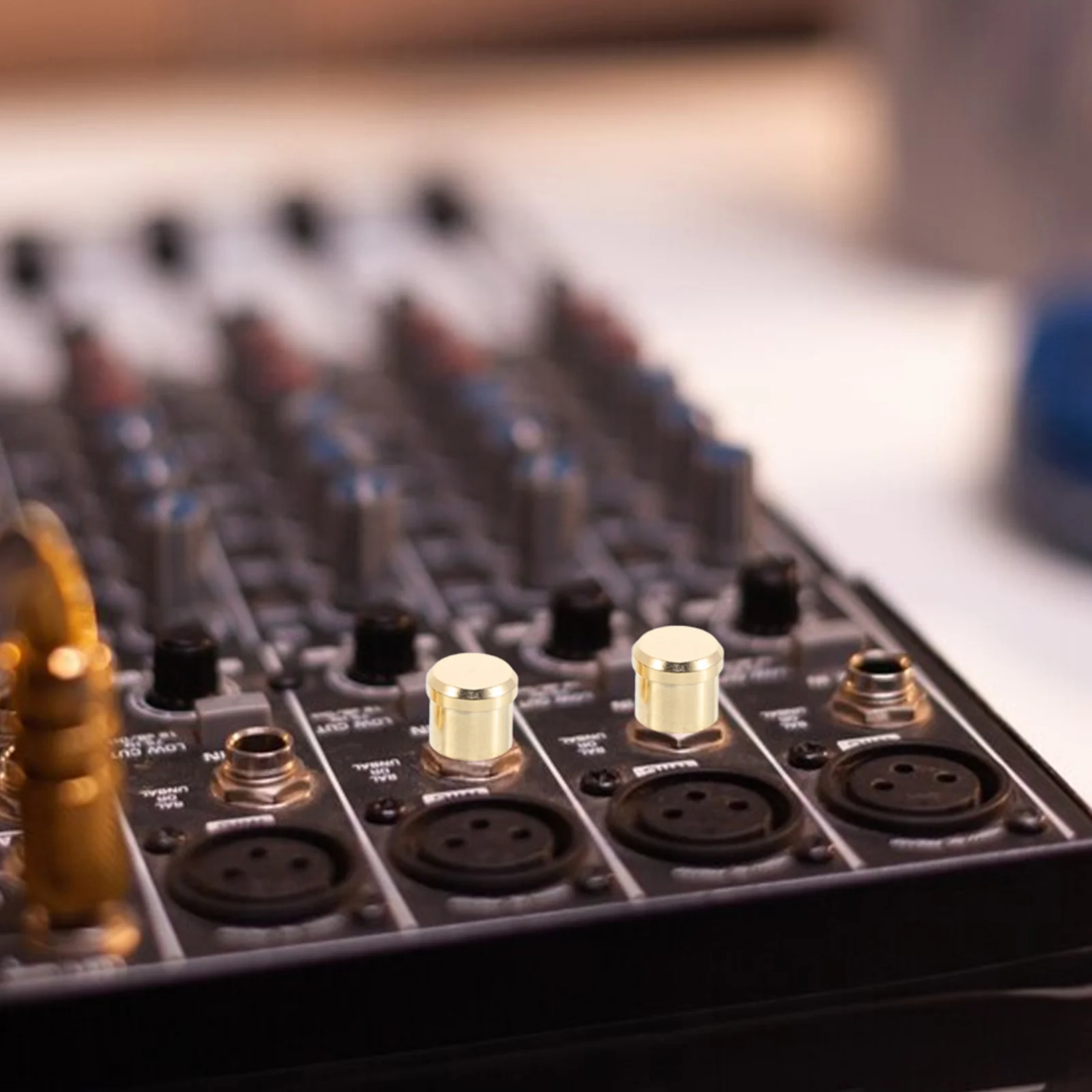 

2 Pcs Audio Interface Protection Cap Connector Caps Amplifier Parts Dust Seal Golden Replacement Port