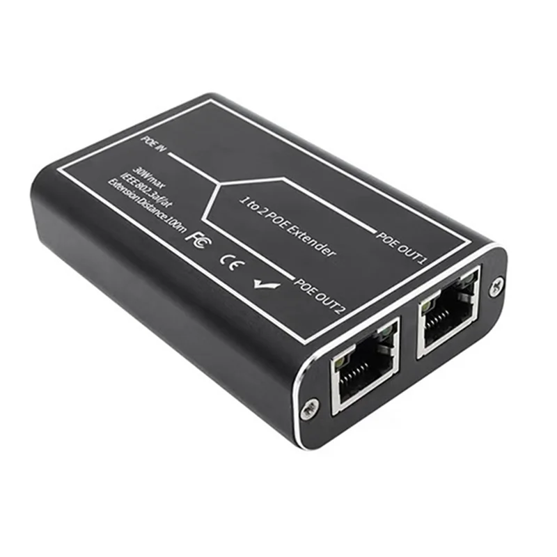 AED7-Gigabit POE Extender 2 Port 1000M Network Switch Repeater 30W IEEE802.3Af/At Plug&Play For Poe Switch NVR IP Camera
