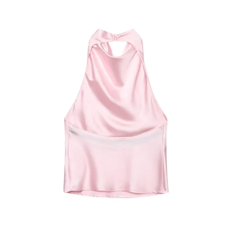 الحرير الساتان الملمس الرسن القمم أكمام زر سترة بلون الصيف أنيقة امرأة قبالة الكتف مثير أزياء LadyTops