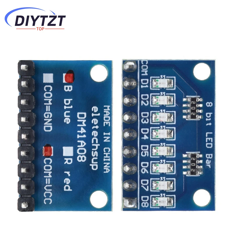DIYTZT 3.3V 5V 8 bits bleu/rouge Anode commune/ Cathode indicateur LED Module Kit de bricolage pour Arduino NANO UNO R3