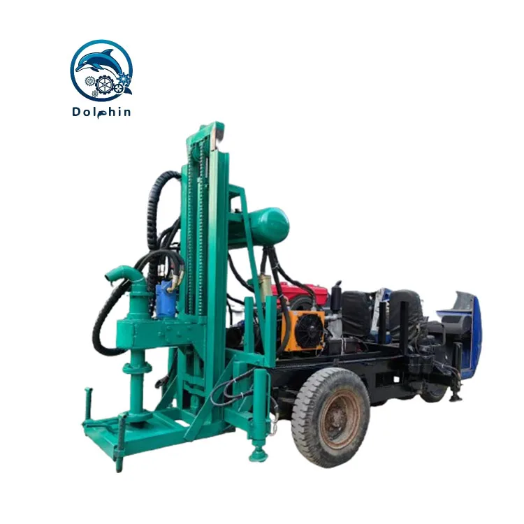 

Portable Small Water Well Rotary Drilling Rigs Diesel Hydraulic Tricycle for Construction Air Power for Sale