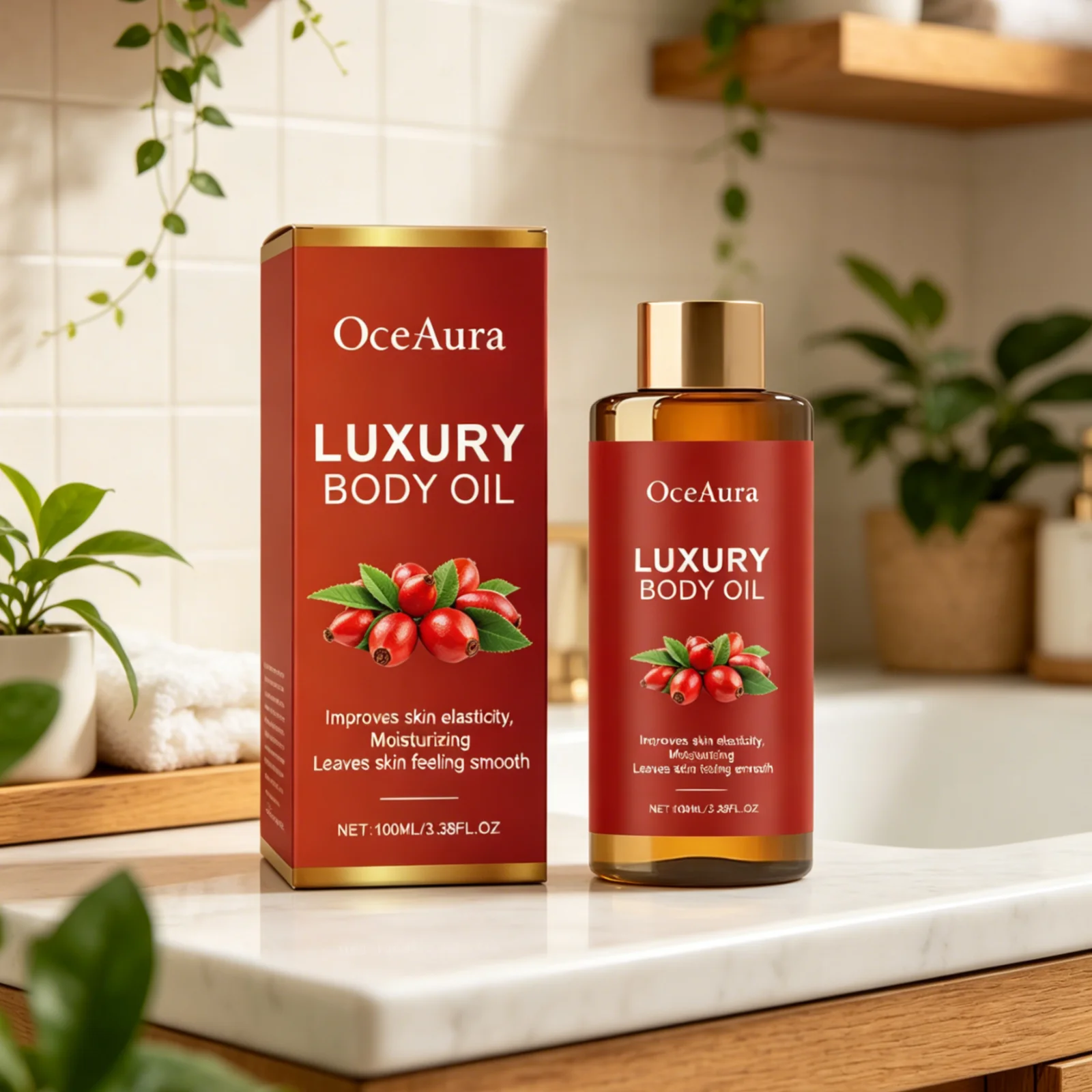 OceAura Luxury Body Oils Deep - Face Oil Rosehip ulasan dan harga