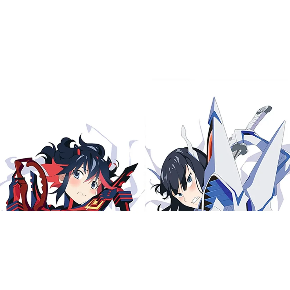 Anime Ryuko Matoi Dakimakura Pillow Cover Red Black Hair Blue Eyes Action Style Double Sided Printing