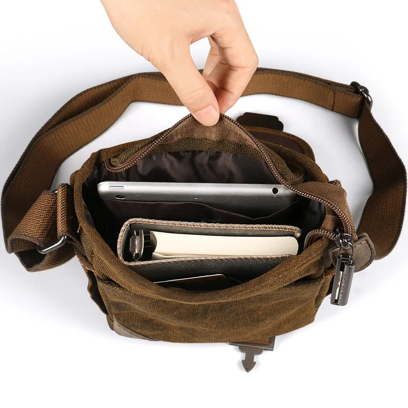 Ruil Retro Shoulder Bags Multifunction Man Canvas Leisure Tooling Messenger Package Vintage Handbag European American Style