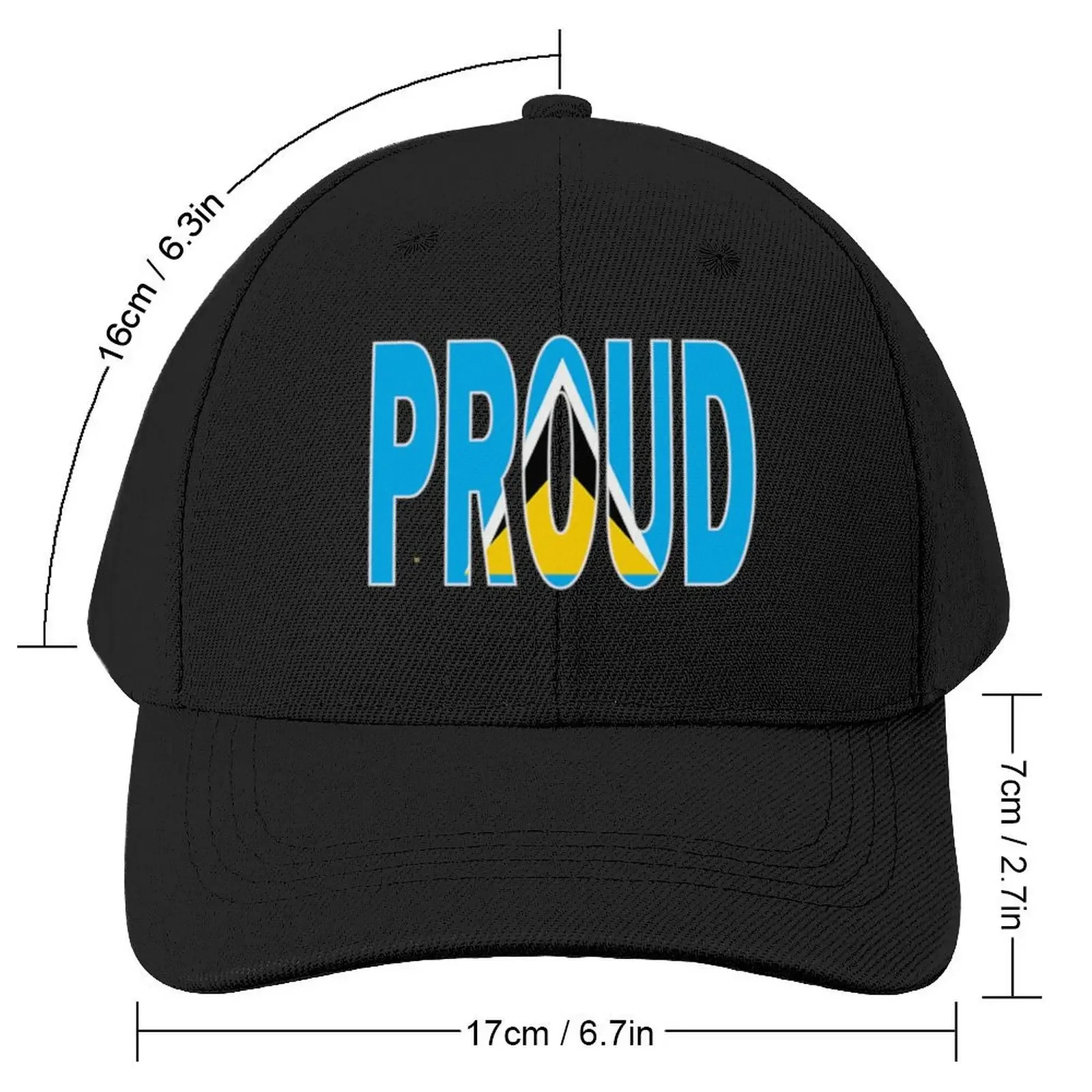 St Lucia Flag in The Word Proud - Saint Lucia - Soca Mode Baseball Cap Mountaineering Fishing cap fishing hat Men's Hats Women's