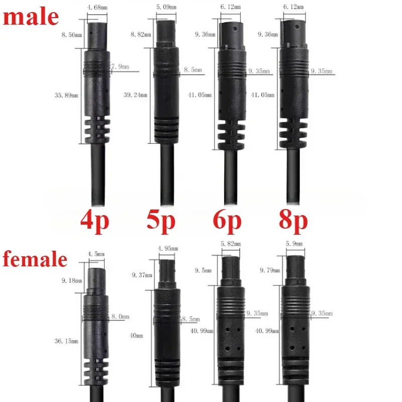 0.5m 4 5 6 pin core Male and Female Car Rear View Camera connector extend Cable Wire for car Jack Line Recorder Rear Tail