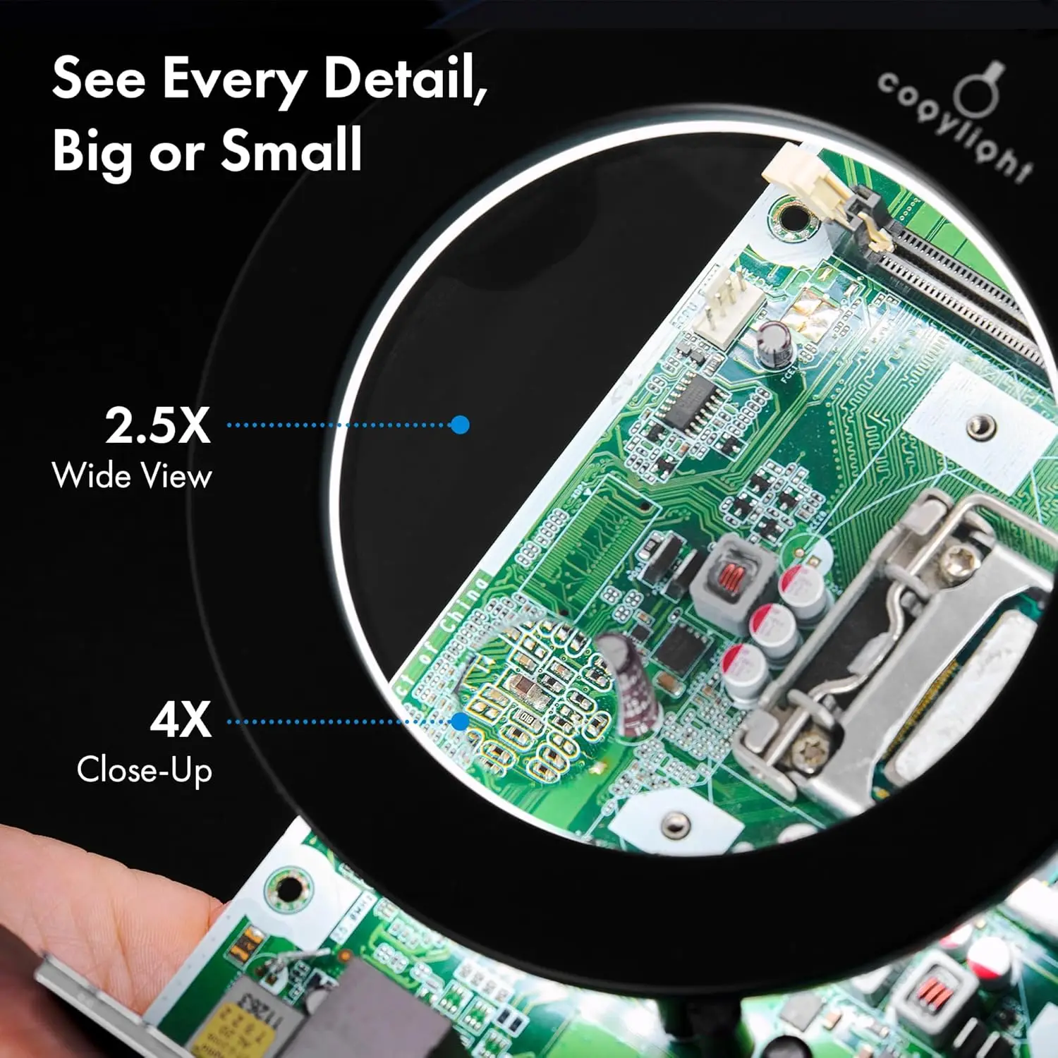 Lampada da lavoro magnetica, lampada LED a collo di cigno flessibile da 23,5 pollici con lente d'ingrandimento, 3400Lux, 10,5 W, 110 V