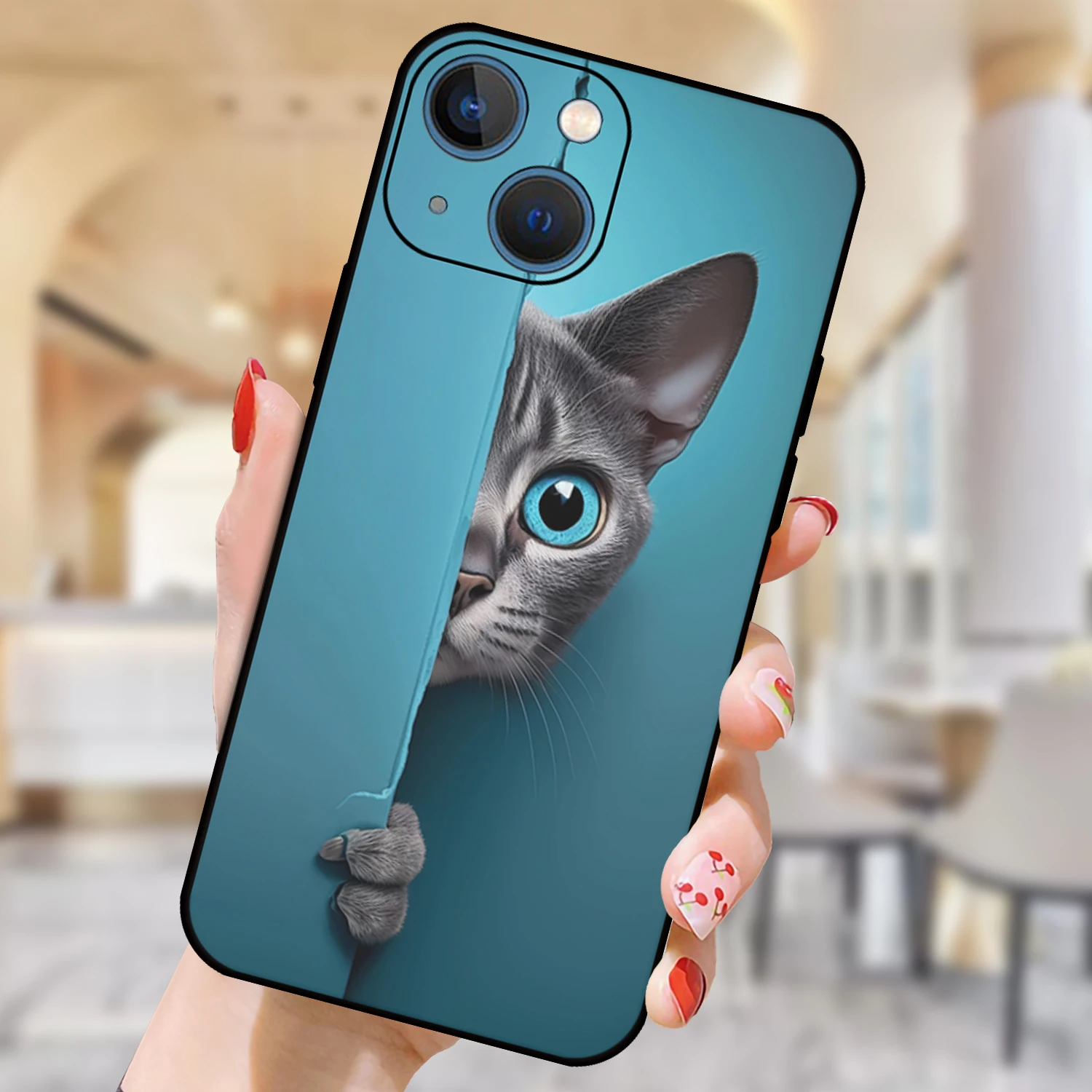 Silicone Case For iPhone 13 12 Mini 11 Pro Max 5 5S SE 2020 2022 5G Fashion Cartoon Cat Tiger Lion Wolf Duck Animals Back Cover