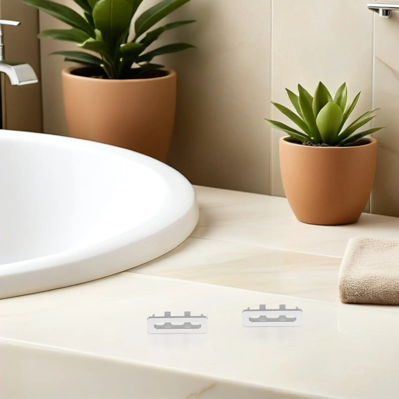 

2Pcs Bathroom Sink Overflow Cover Plastic Overflow Ring Trim Cap for Basin Drain Hole Universal Fit Easy Installation Sleek