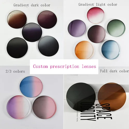 Imagen 2 del producto Gafas graduadas para miopía, lentes de Color degradado, antideslumbrantes, reflectantes, antiarañazos, UV400, 1,56, 1,61, 1,67