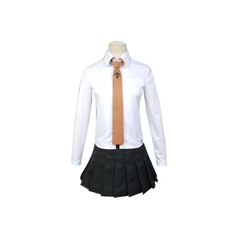 Disfraz de Anime Danganronpa Kyoko Kirigiri para mujer, conjunto de vestido con guantes, peluca de Halloween, Falda corta, chaqueta, camisa, corbata