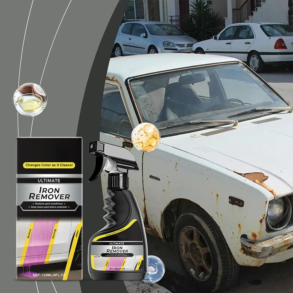 Car Rust Remover Car Wheel Care Remover Car Exhaust Pipe Rust Removal Spray Cleaning Metal Iron Powder Car Wheel Maintenance