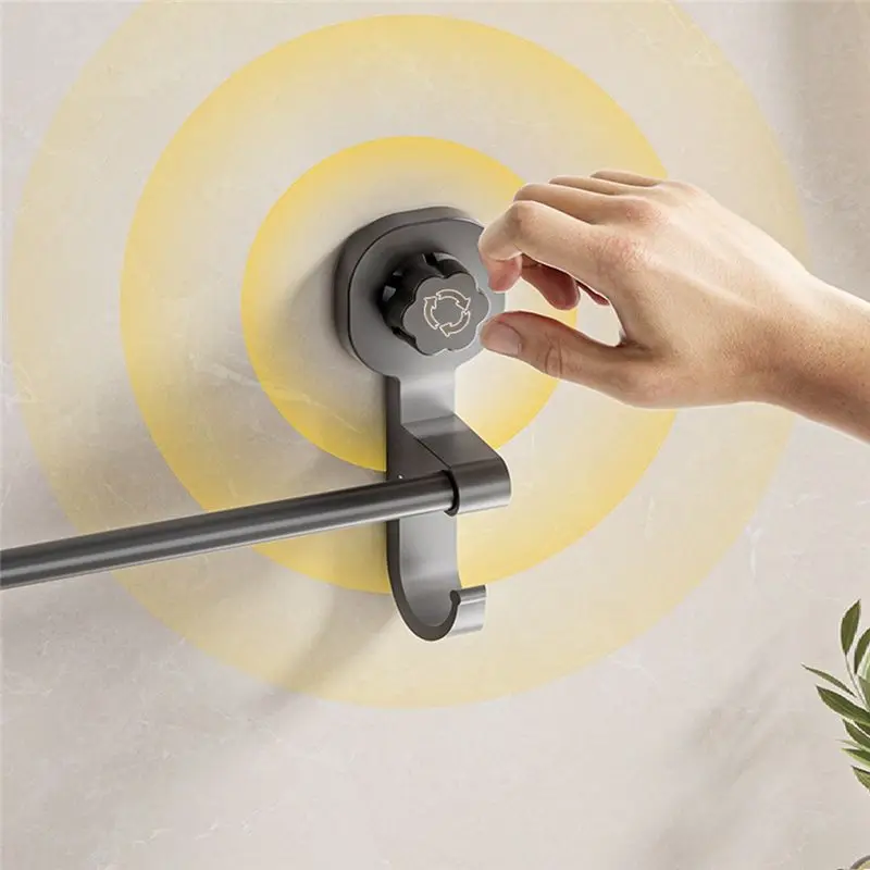 AFOURT-Suction Cup Towel Rack Punching-Free Bathroom Towel Rack Wall-Hung Bathroom Rack Telescopic Towel Bar Hook