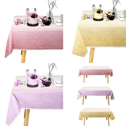1 pack, Gradient Pastel Pink/Purple/Gold Disposable Tablecloth for Rectangular Tables - Perfect for Wedding, Birthday, and Party