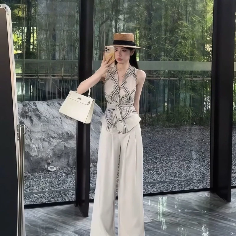 2026 Summer Trendy Twist Knot Blouse Women Slim Fit Shirt Old Money Style Elegant Design Solid Color Basic Office Top