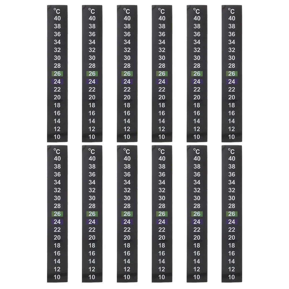 

12Pcs Fish Tank Thermometer Stick on Digital Thermometer Sticker Aquarium Temperature Strips Color Changing Accurate Test
