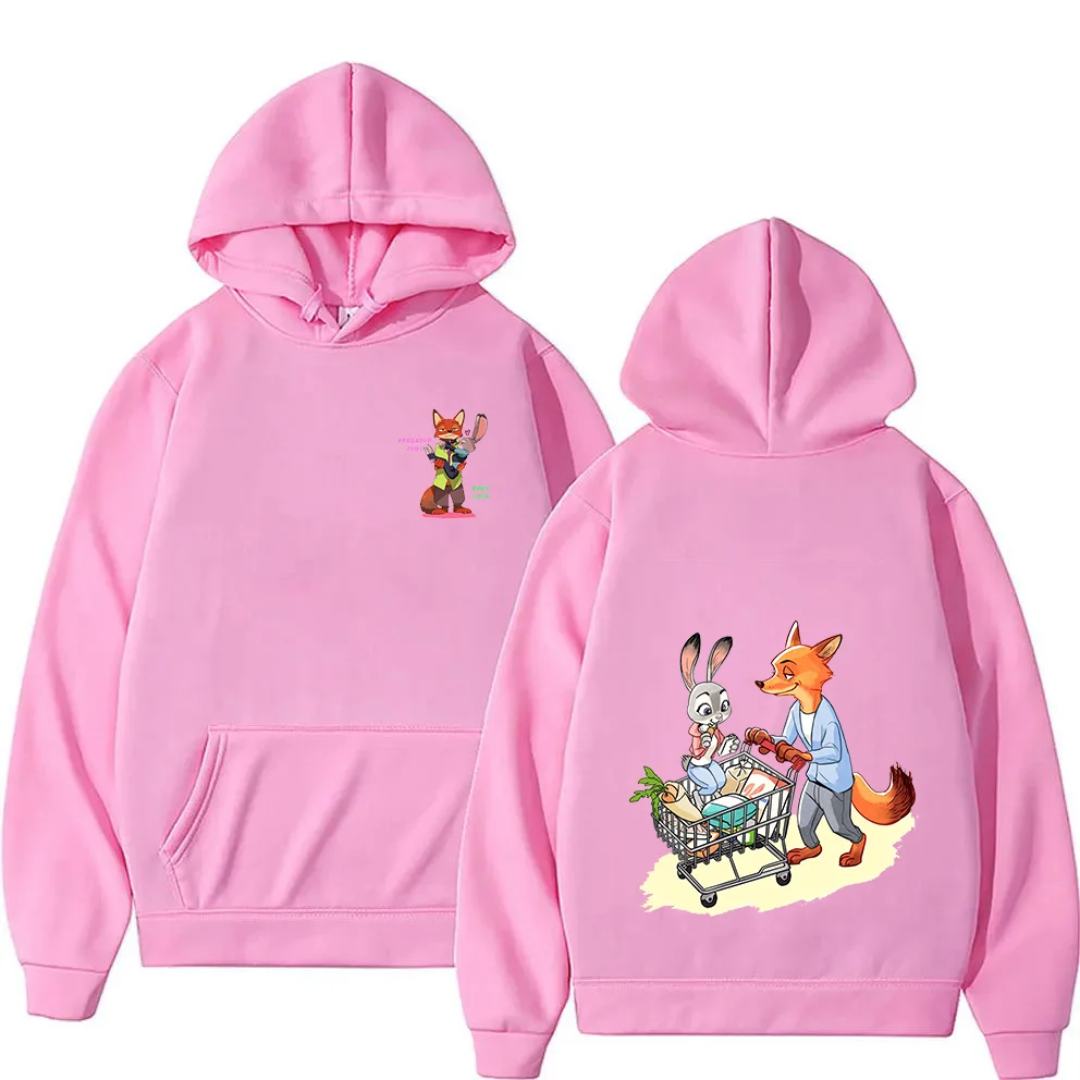 Disney Zootopia Judy Nick Men Women Hoodies Casual Hip Hop Streetwear Long Sleeves Sweatshirts Boys Girls Autumn Tops Coats