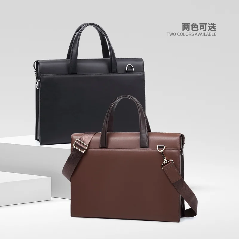 حقيبة يد جديدة حقيبة ساعي أصلية جلدية مضادة للسرقة قفل بكلمة مرور حقيبة كمبيوتر محمول متعددة الوظائف حقيبة رجال الأعمال من جلد البقر #2