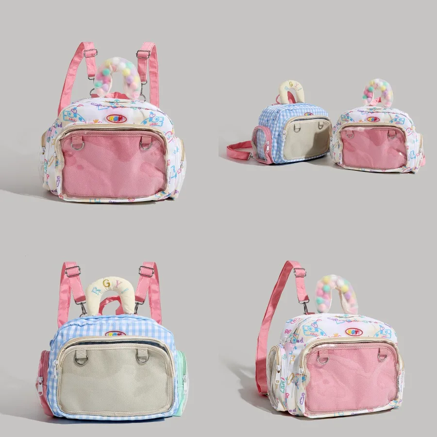 

【Новый стиль】Новый японский милый прозрачный мини-рюкзак с граффити-принтом щенка, легкий, для девочек