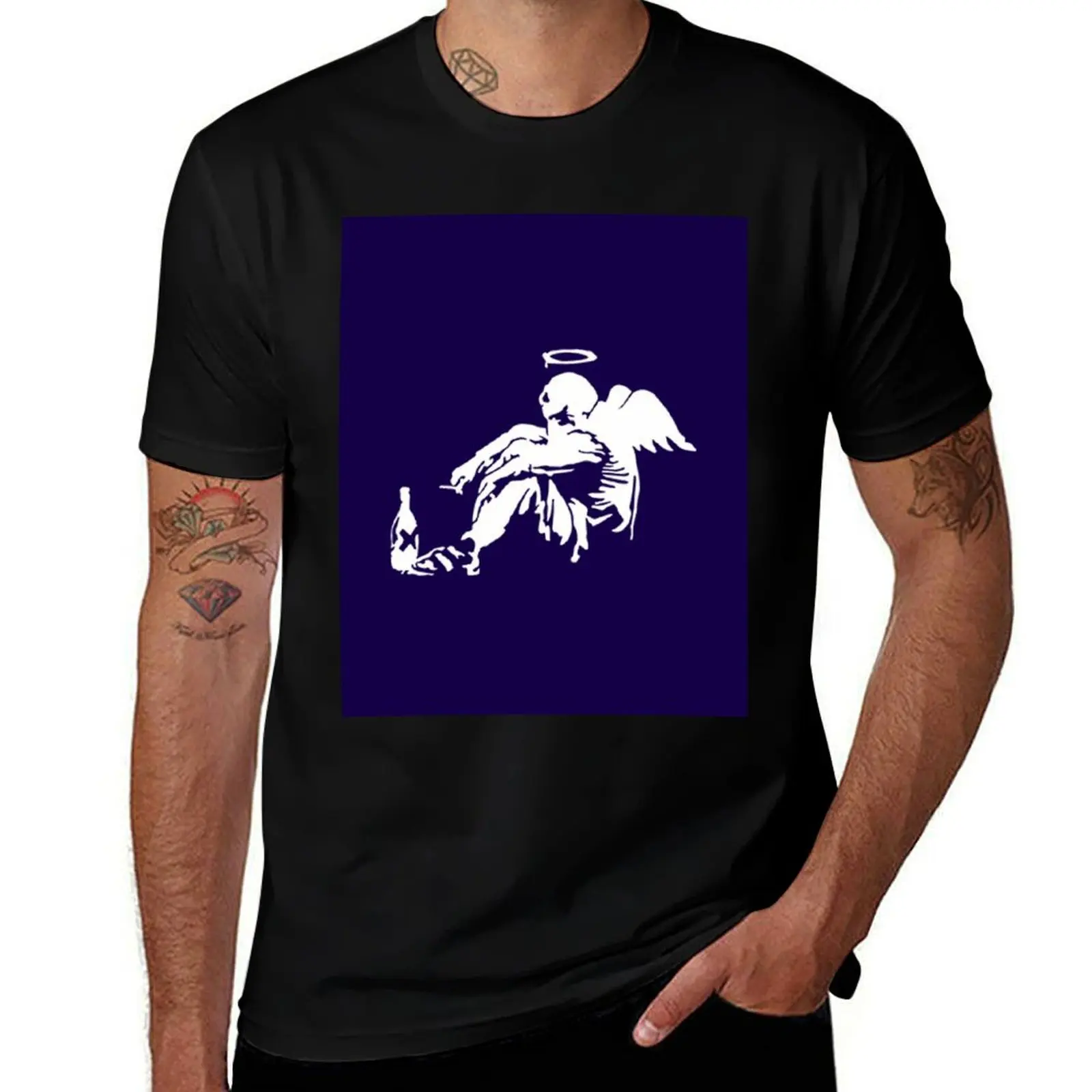 

Banksy Fallen Angel T-Shirt Man t-shirt topping men tshirt