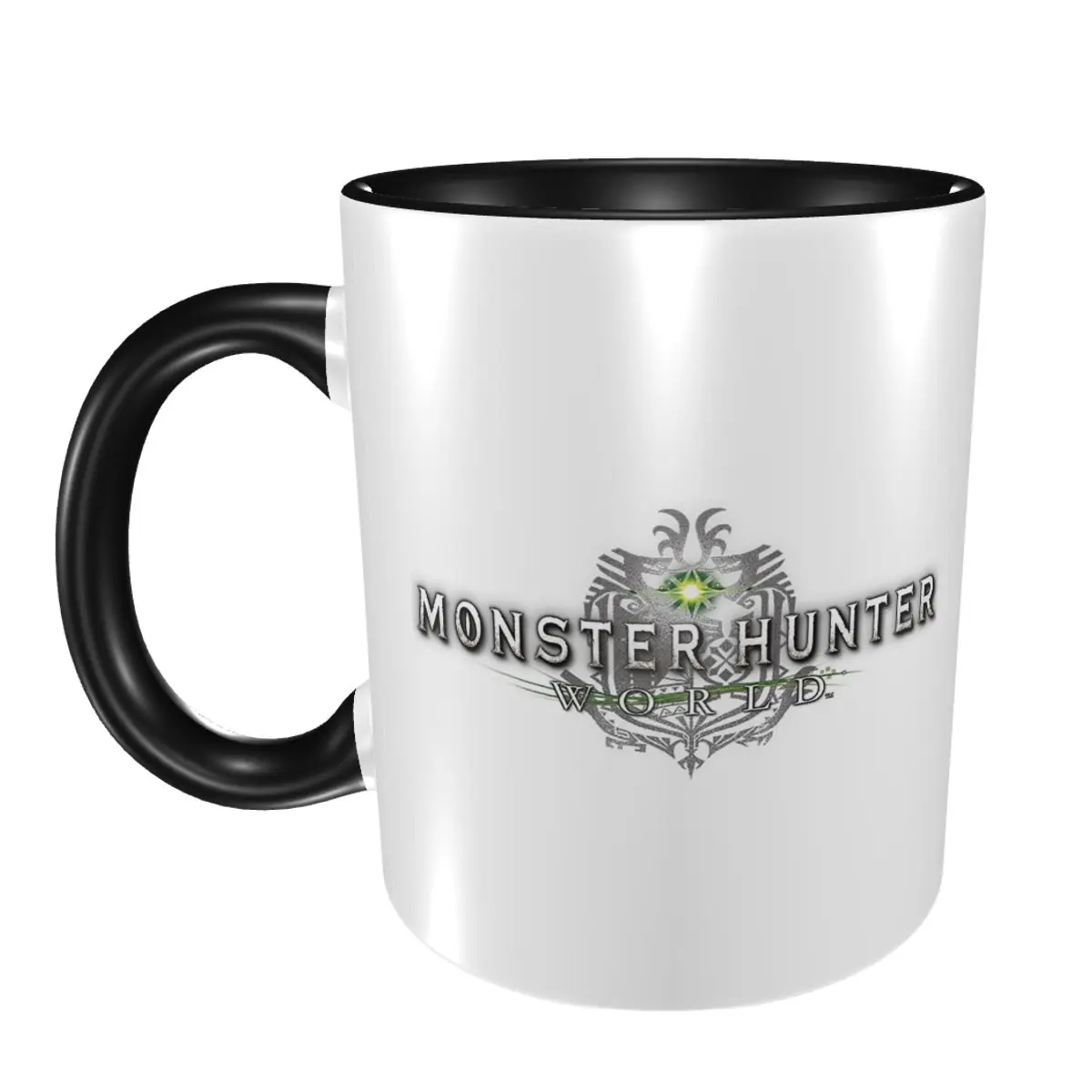 Taza con logotipo de Monster Hunter World, tazas de café de cerámica divertidas, tazas de té, taza de leche, regalo para mujer y hombre