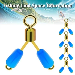 5PCS New Tying tool Swivel Space Bean Eight Type Double hooks Contactor Device Fishing Line Space Bifurcation