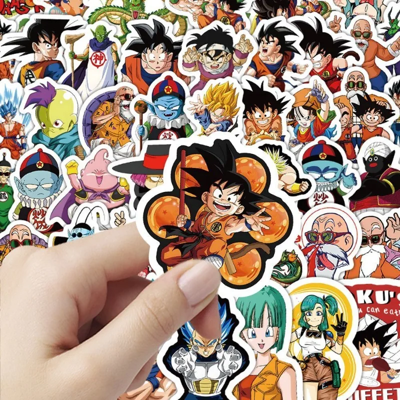 

Dragon Ball 104pcs Creative DIY Peripheral Stickers Goku Begeta Clin Mobile Phone Account Waterproof Decorative Stickers Gift