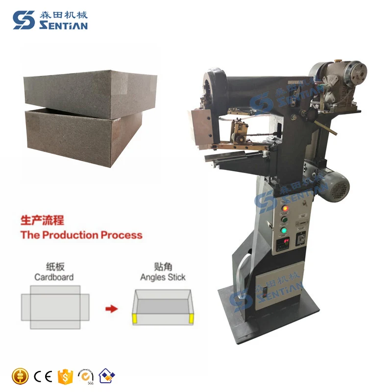 Made in china products hot-melt tape rigid box corner pasting machine