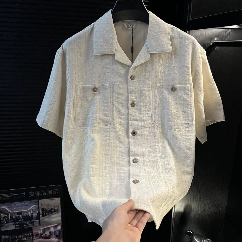 

2026 Summer Short-sleeved Shirt, All-match Men's Fashion Casual New Style Loose Thin Versatile Korean Popularity Cardigan Top