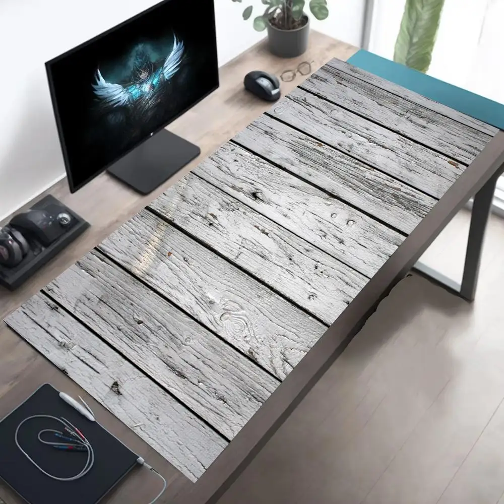 Wooden board pattern mousepad simple art multi-model accessories Mechanical keyboard plus long tablemat rubber non-slip washable