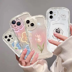 Rose Tulips Flowers Phone Case For OPPO Reno 7 4G 11 11F A78 A79 A98 5G A58 A38 A18 Soft Wavy Edge Luxury Shockproof Back Cover