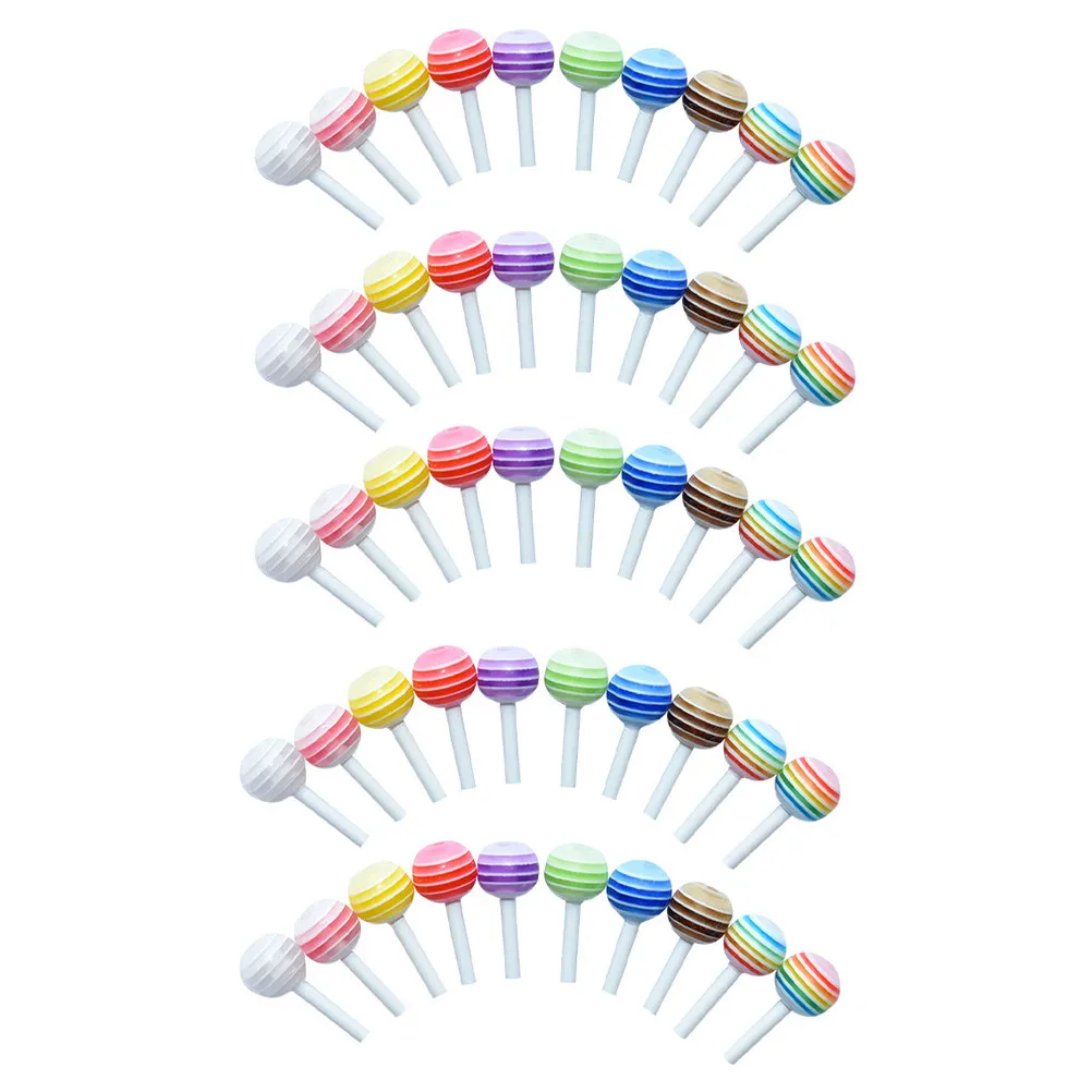 

50 шт. мини-леденцов, яркие имитации конфет для миниатюрного ландшафтного декора, яркие пластиковые леденцы, аксессуары для детских игр, для дома