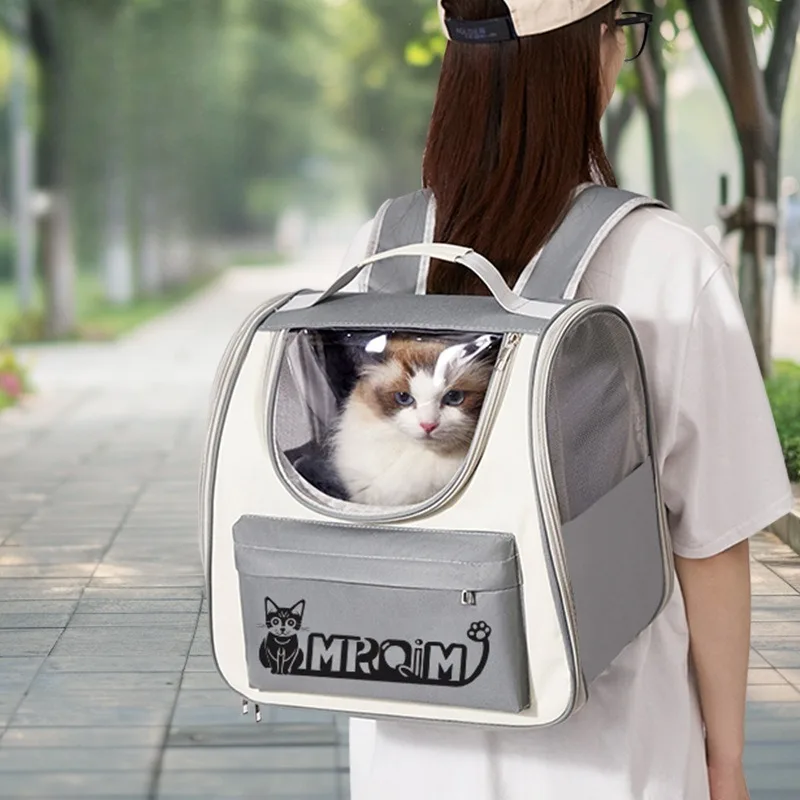 

1pcs Large Capacity Cat Backpack Outdoor Travel Pet Carrier Durable Oxford Fabric Double Shoulder Bag for Cats Dogs Use