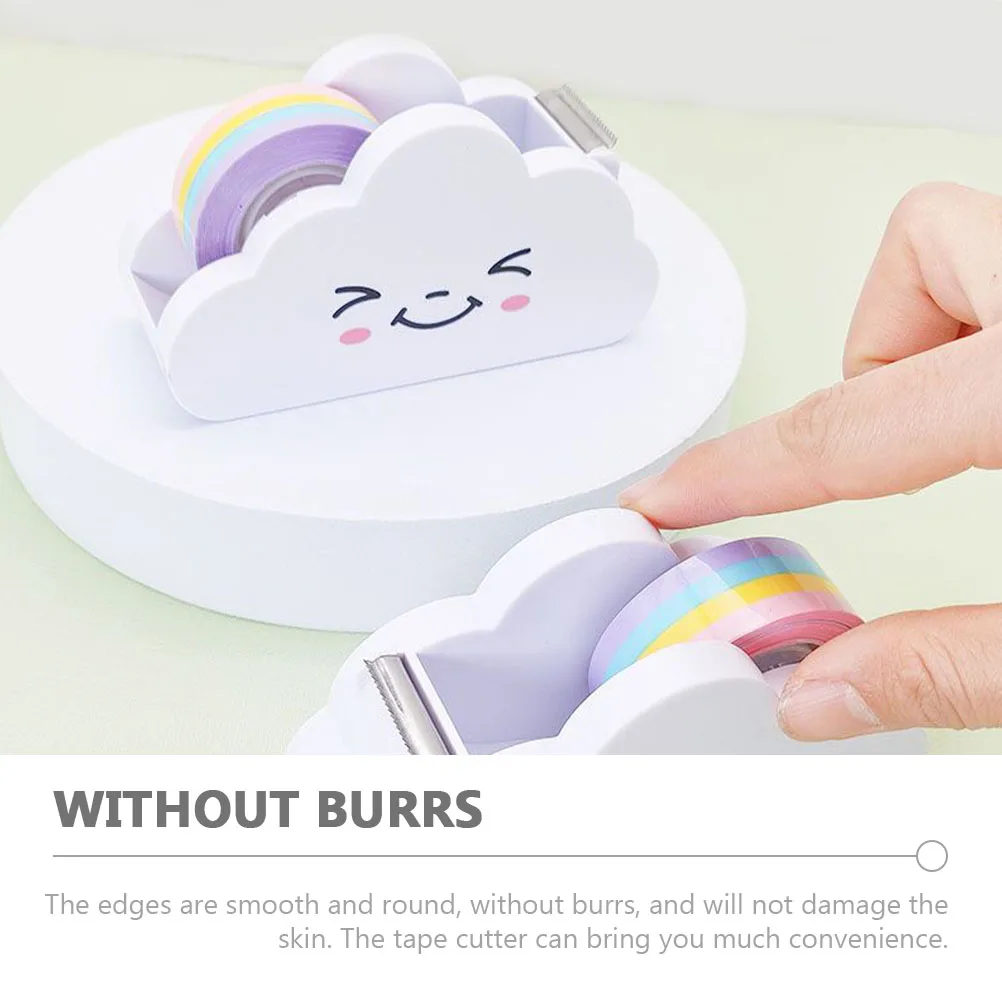 

Rainbow Tape Office Dispenser 2 Sets Plastic Desktop Holder Smooth Edge Reusable Washi Project School Family