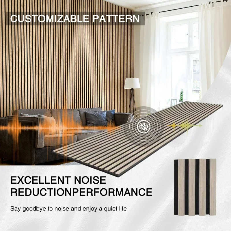 High Quality Medium Density Polyester Fiber Wood Veneer DIY Wall Decorations for Office And Home Sound-Absorbing Board