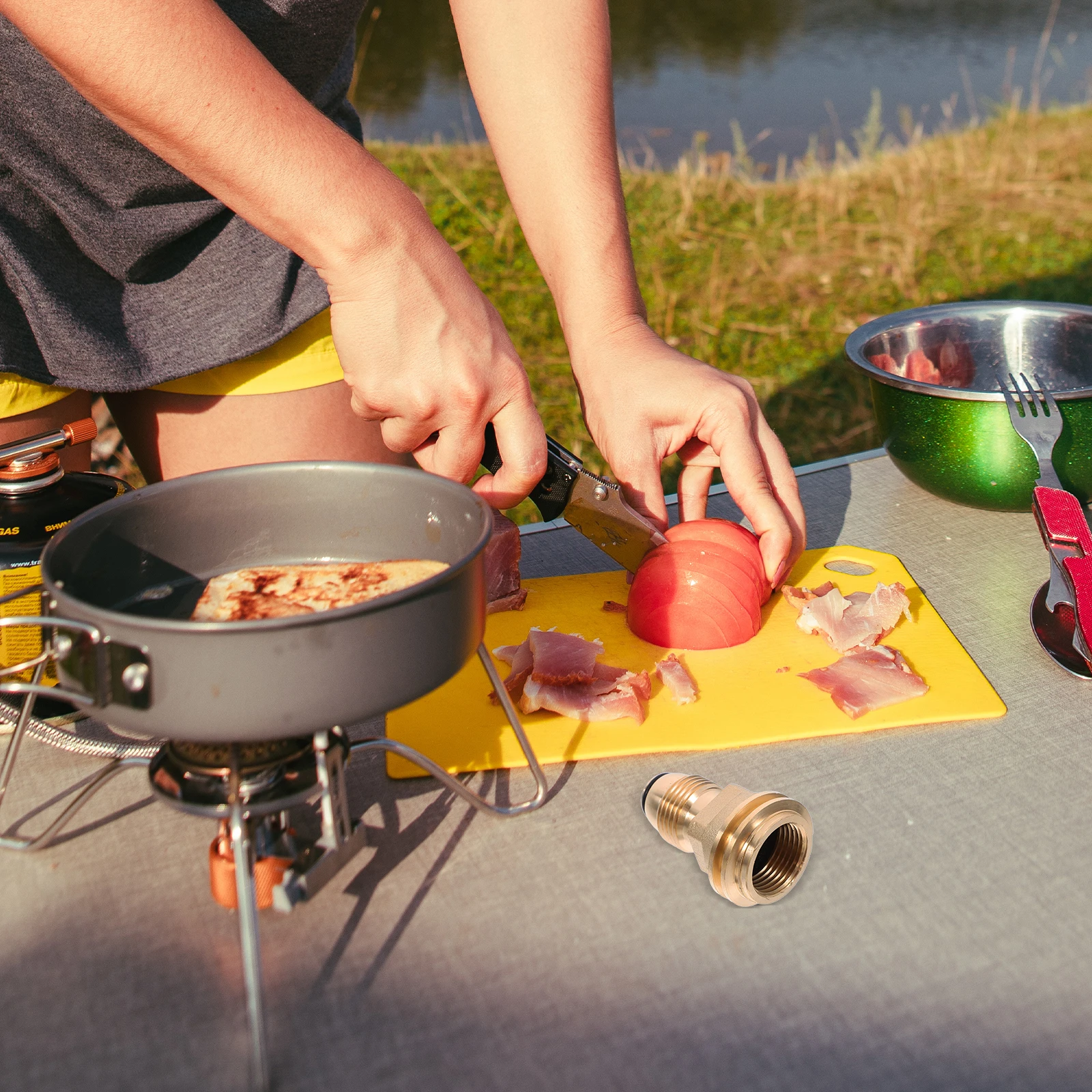 

Wear-Resistant Propane Refill Camping Gas Tank Connect Adapter For Outdoor Bbq Grills Water Heaters Durable Secure Propane