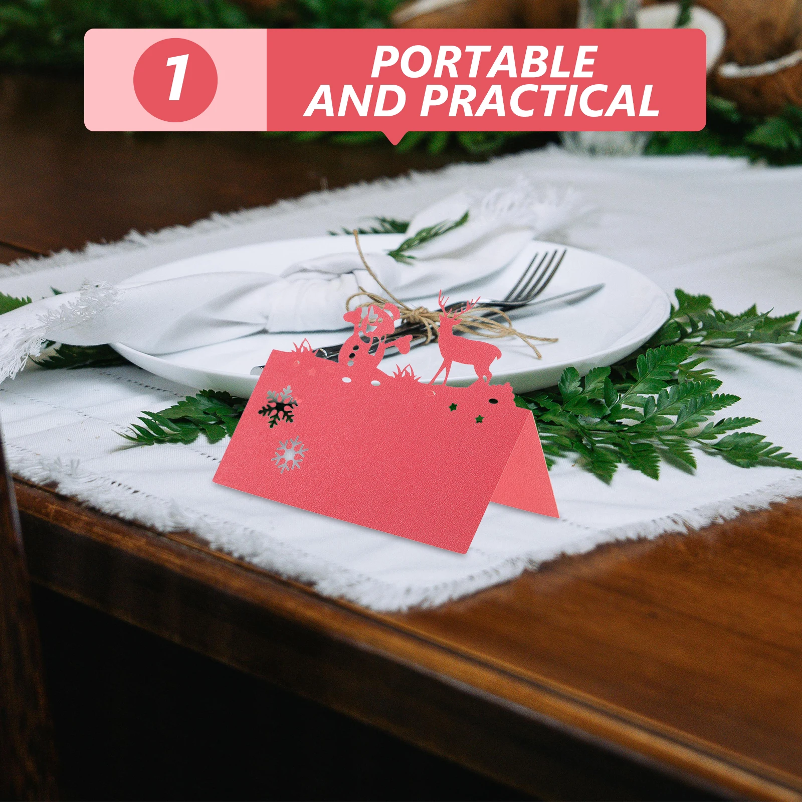 

50pcs Christmas Party Table Name Cards Elegant Snowman Design Seating Place Cards for Holiday Events Wedding Decorations