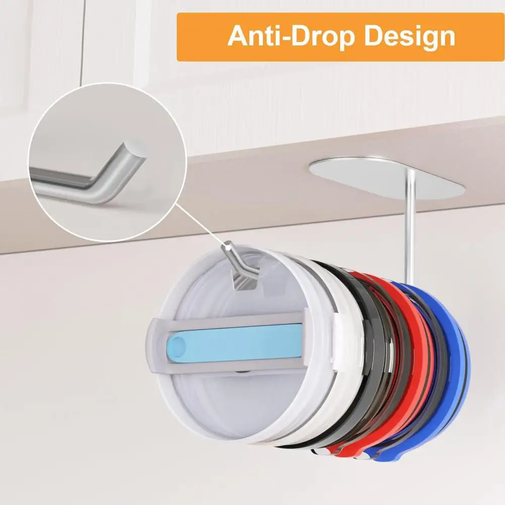 Tumbler Lid Organizer Wall Hanging Storage Rack Roll Paper Dispenser Cup Lid Holder Kitchen Organizers Bathroom Towel Holder