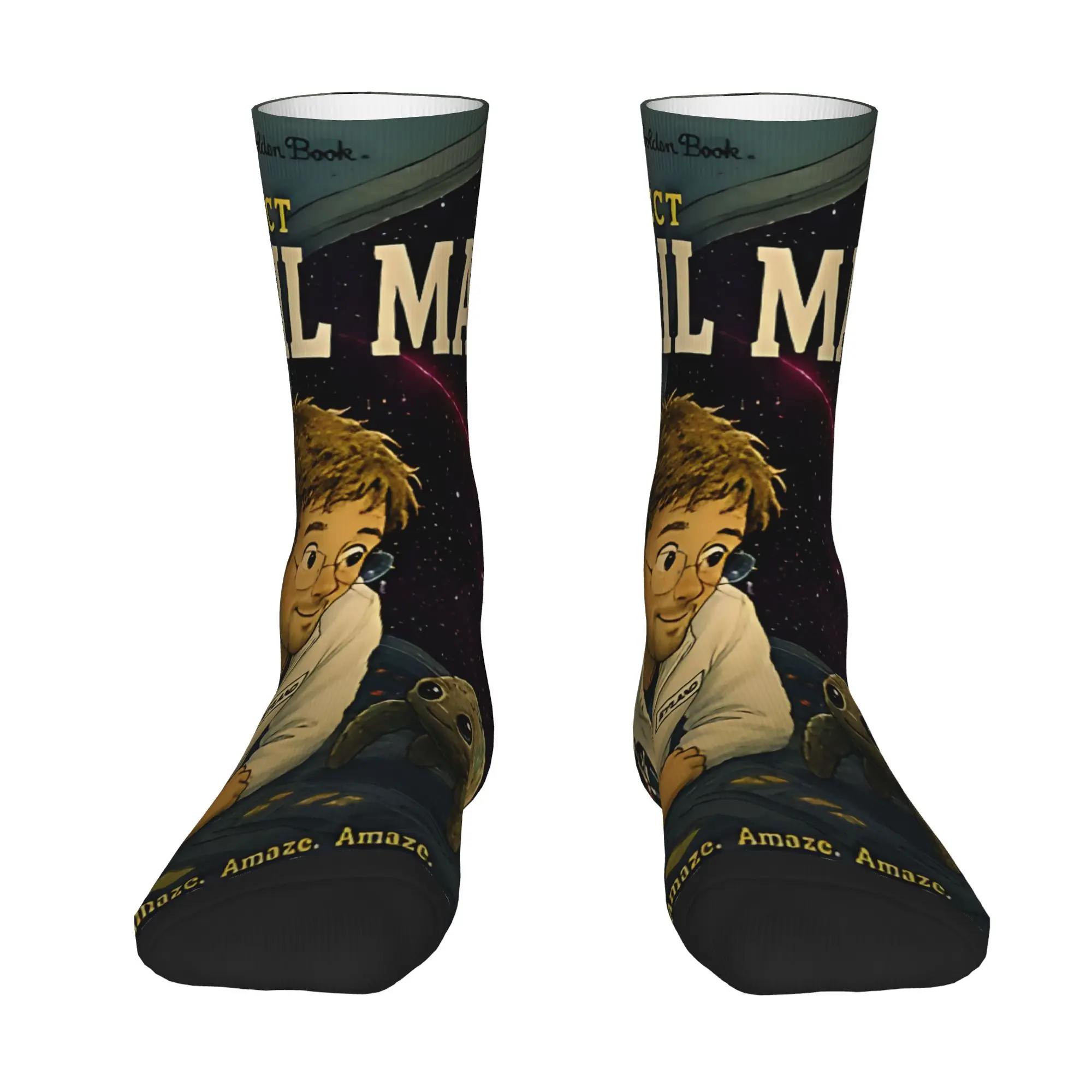 1 Pair Hip Hop Vintage Fist My Bump Movie Crazy Men's Sock Project Hailing Mary Harajuku Pattern Printed Funny Sock