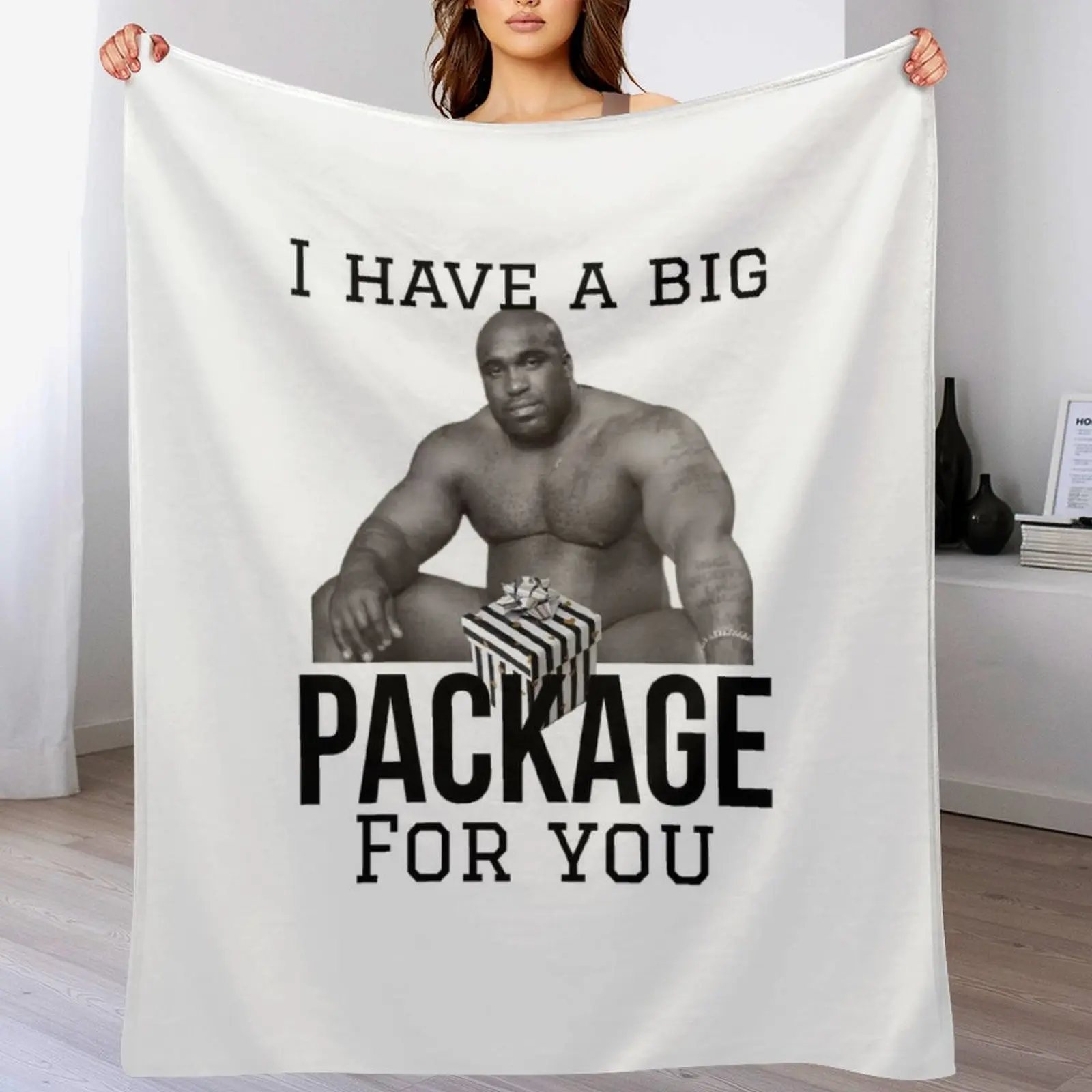 

Barry Wood sitting on bed Throw Blanket Furrys Sofa Hairy Travel Blankets