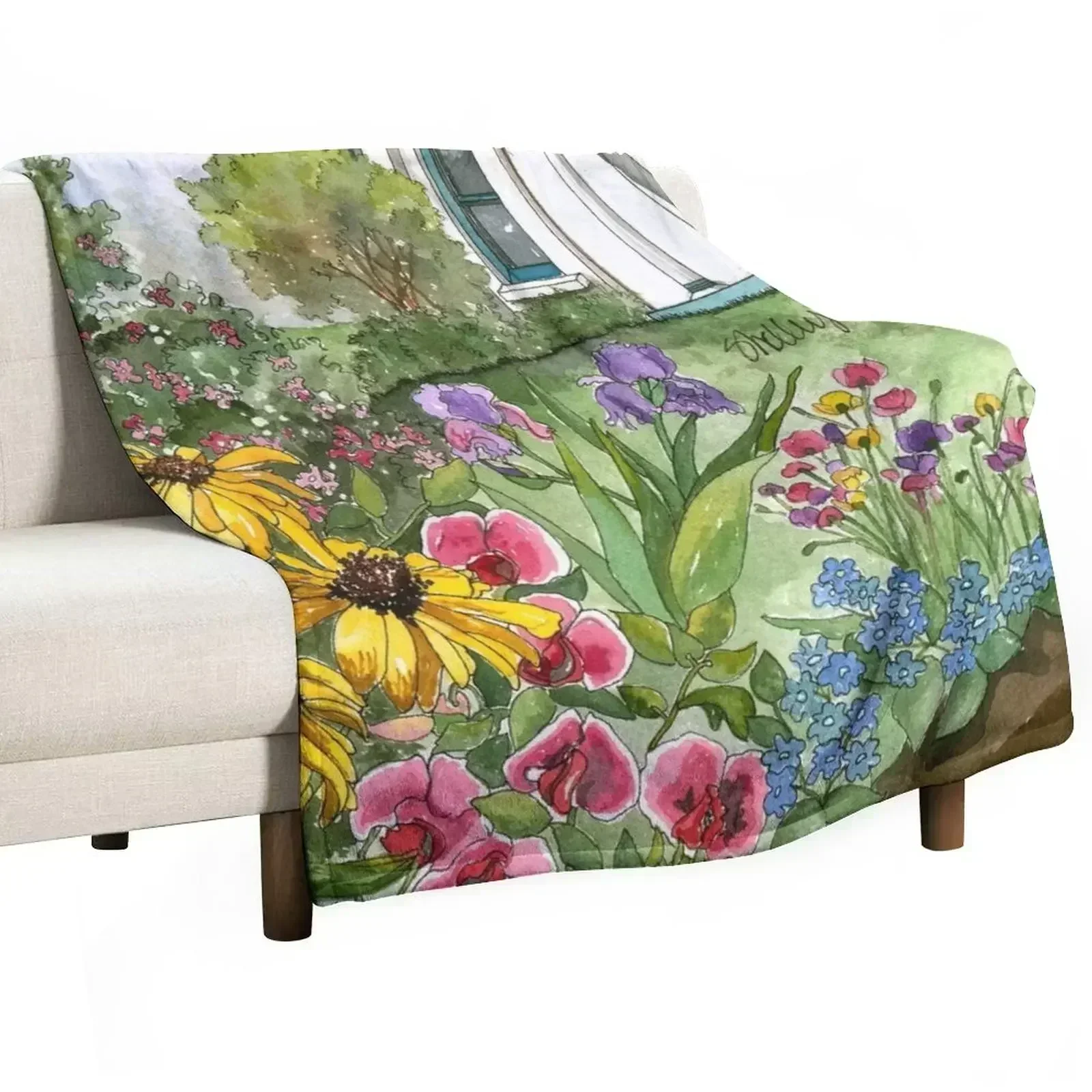 Flower Garden Throw Blanket All Weather Soft Throw Blanket for Sofa