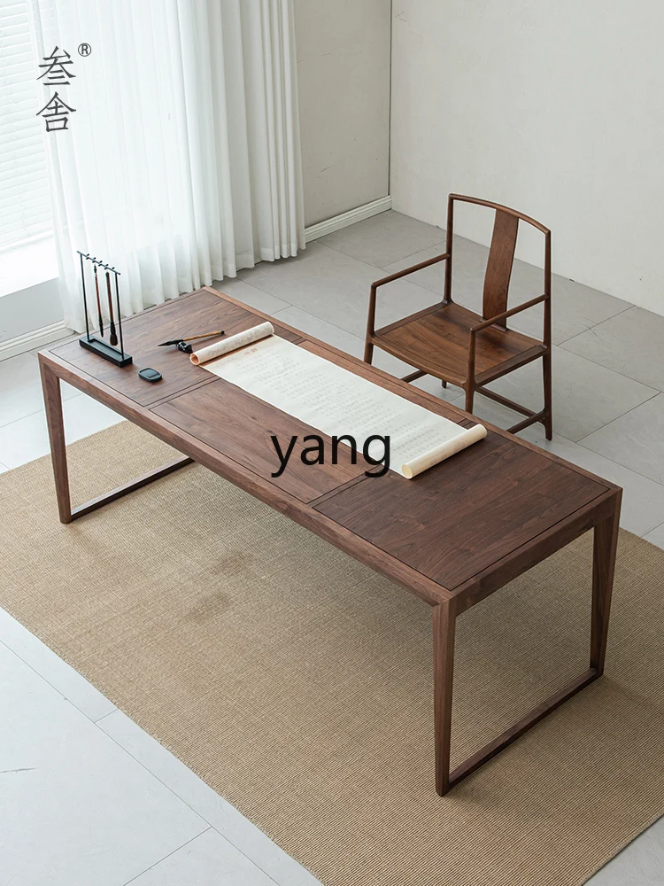 Lhh new Chinese brush calligraphy table black walnut solid wood long desk