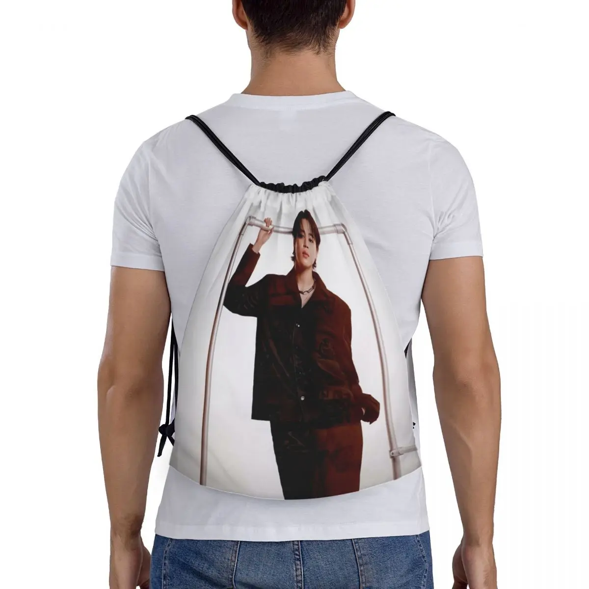 

Jimin GQ Backpacks Casual Portable Drawstring Bags Shoes Bag Book Bags For Travel Students