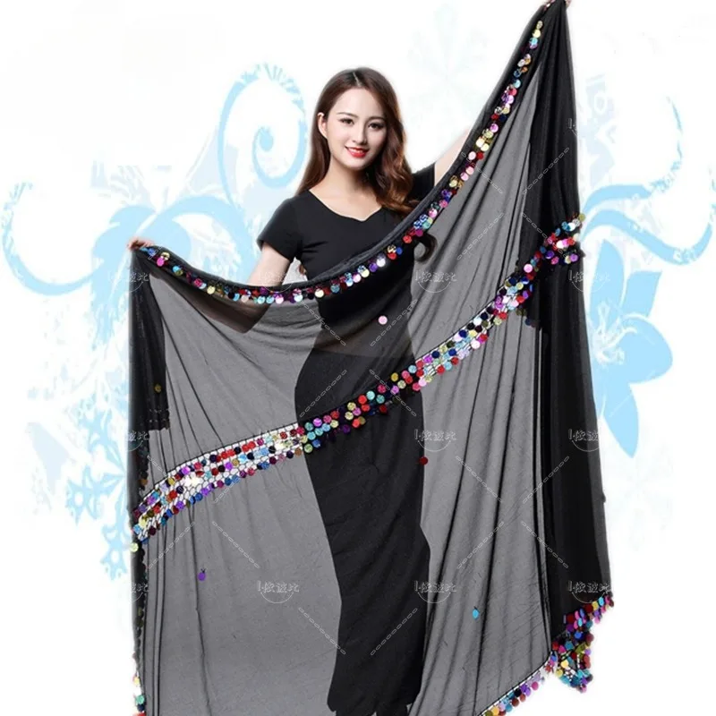 Belly dance clothing big scarf Indian dance scarf diamond hemp color piece big throw towel