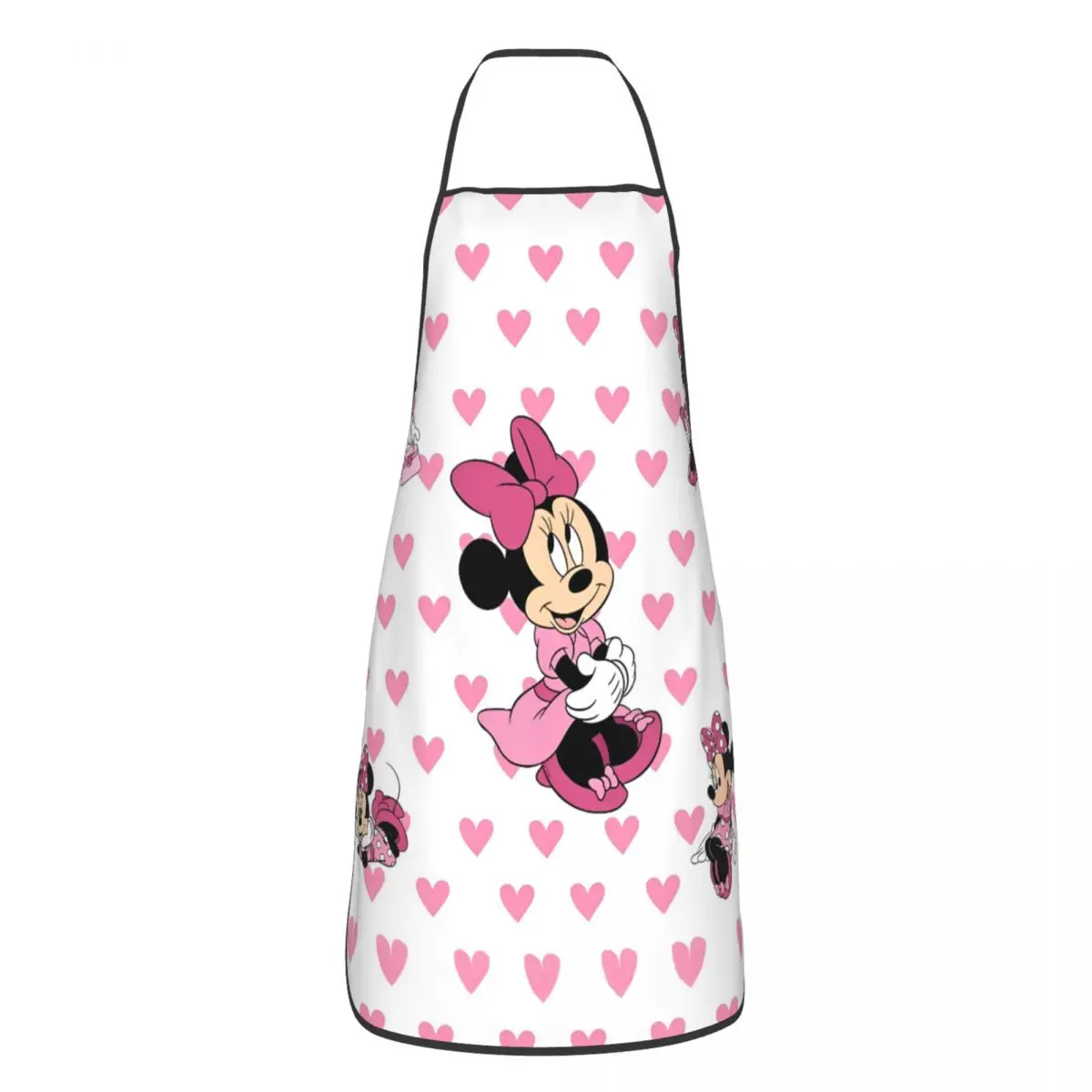 Cartoon Cute Minnie Mickey Mouse Polyester Apron Pink 52*72cm Kitchen Grill Bib Tablier Hotel Pinafores for Unisex Chef