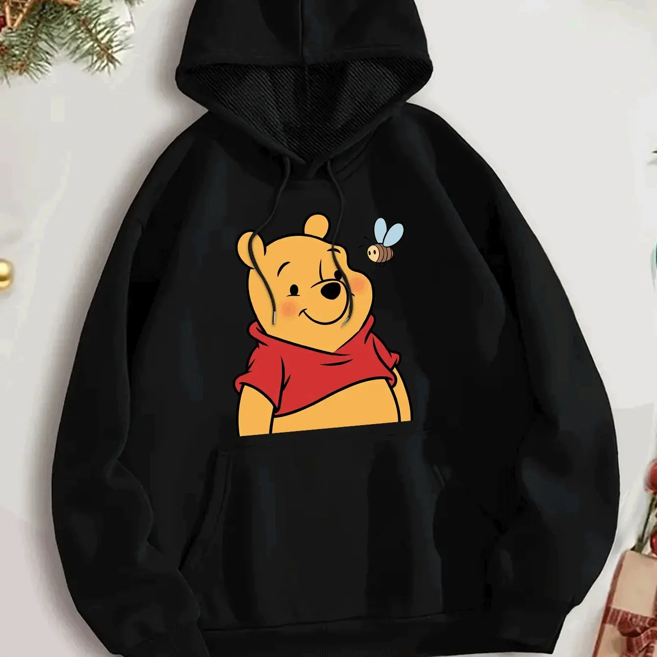 

Мужские и женские толстовки с капюшоном Disney Winnie The Pooh, модные толстовки унисекс большого размера, осенне-зимние флисовые повседневные универсальные