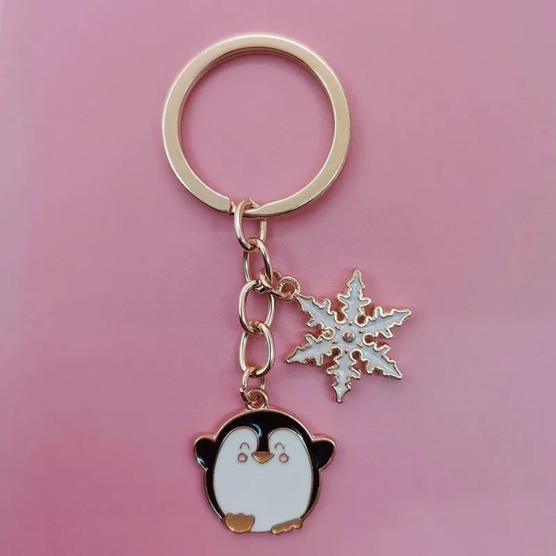 Lovely Penguin Keychain Enamel Key Ring Alloy Animal Key Chains For Women Men Handbag Accessorie Car Hanging Jewelry Handmade