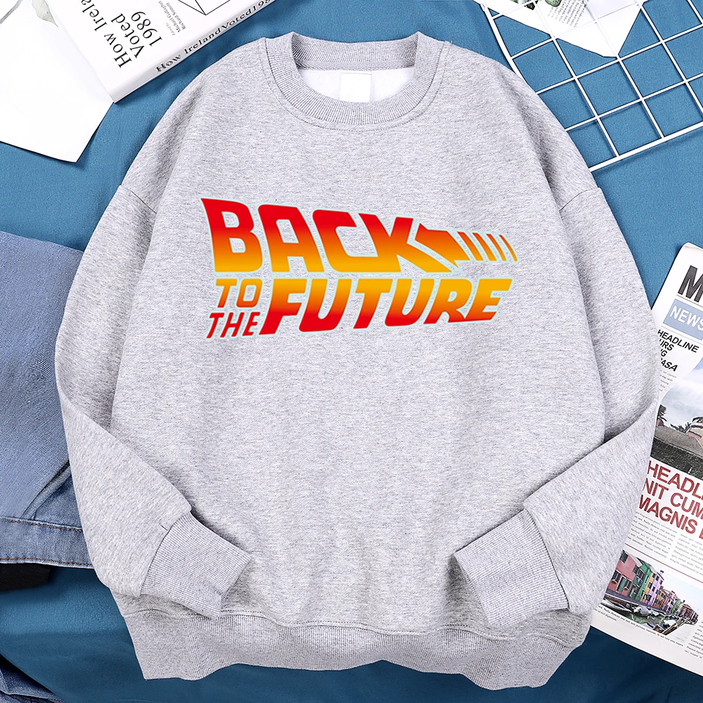 Back To The Future 영화 로고 까마귀 남성 빈티지 캐주얼 Hoody Anime Loose Sweatshirt 하라주쿠 양털 후드 Crewneck Clothes