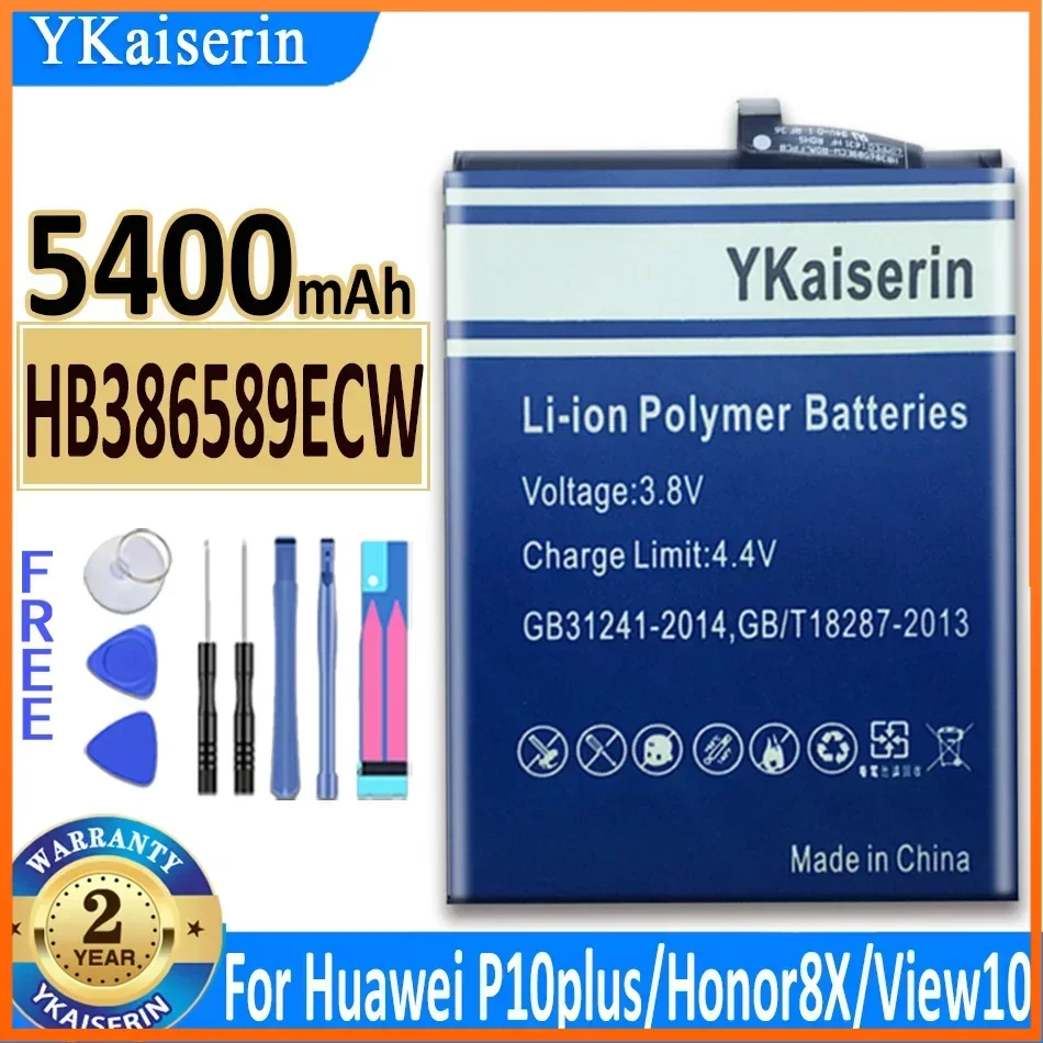 YKaiserin HB386589ECW 5400mAh Battery for Huawei Honor 8X 9X P10 PLUS View 10 Mate 20 Lite Nova 3 4 5T Mobile Phone Batteries